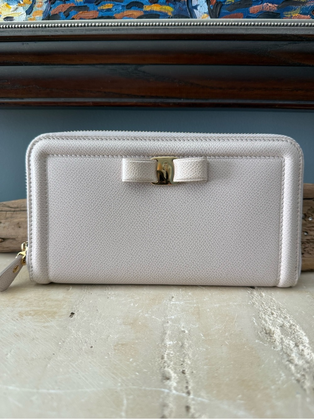 Ferragamo Zip-Around Wallet in Light Pink